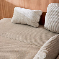 Divano letto 3 posti velluto a coste, grigio