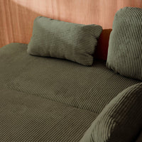 Divano letto 3 posti velluto a coste, verde kaki