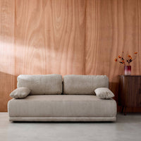 Divano letto 3 posti velluto a coste, talpa