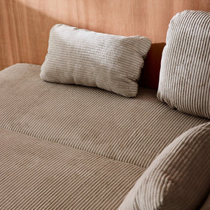 Divano letto 3 posti velluto a coste, talpa