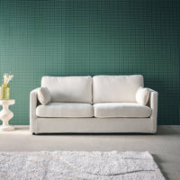 Divano 2 posti tessuto sfoderabile, bianco