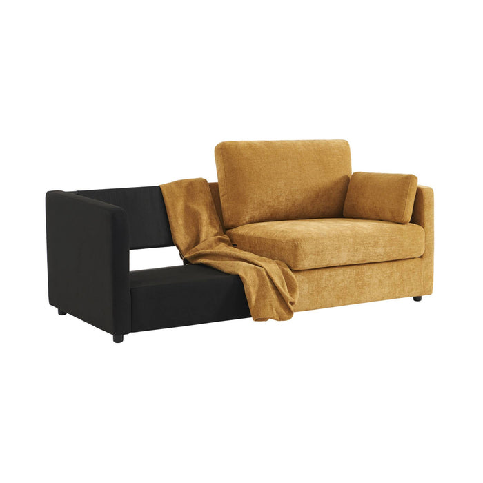 Copertura in tessuto per divano letto 3 posti neo, ocra