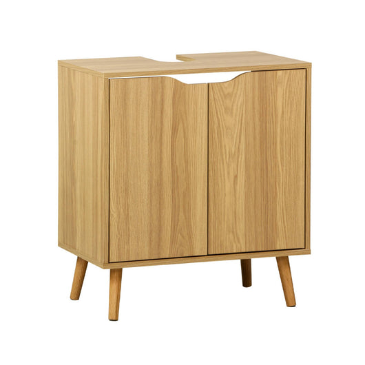 Mobile lavabo vintage decorato in legno, frassino