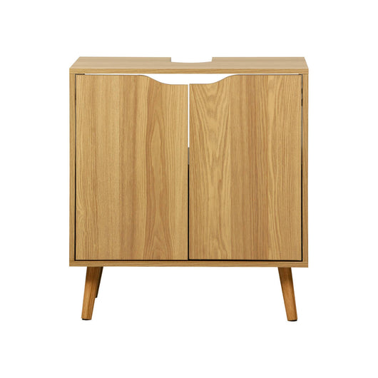 Mobile lavabo vintage decorato in legno, frassino