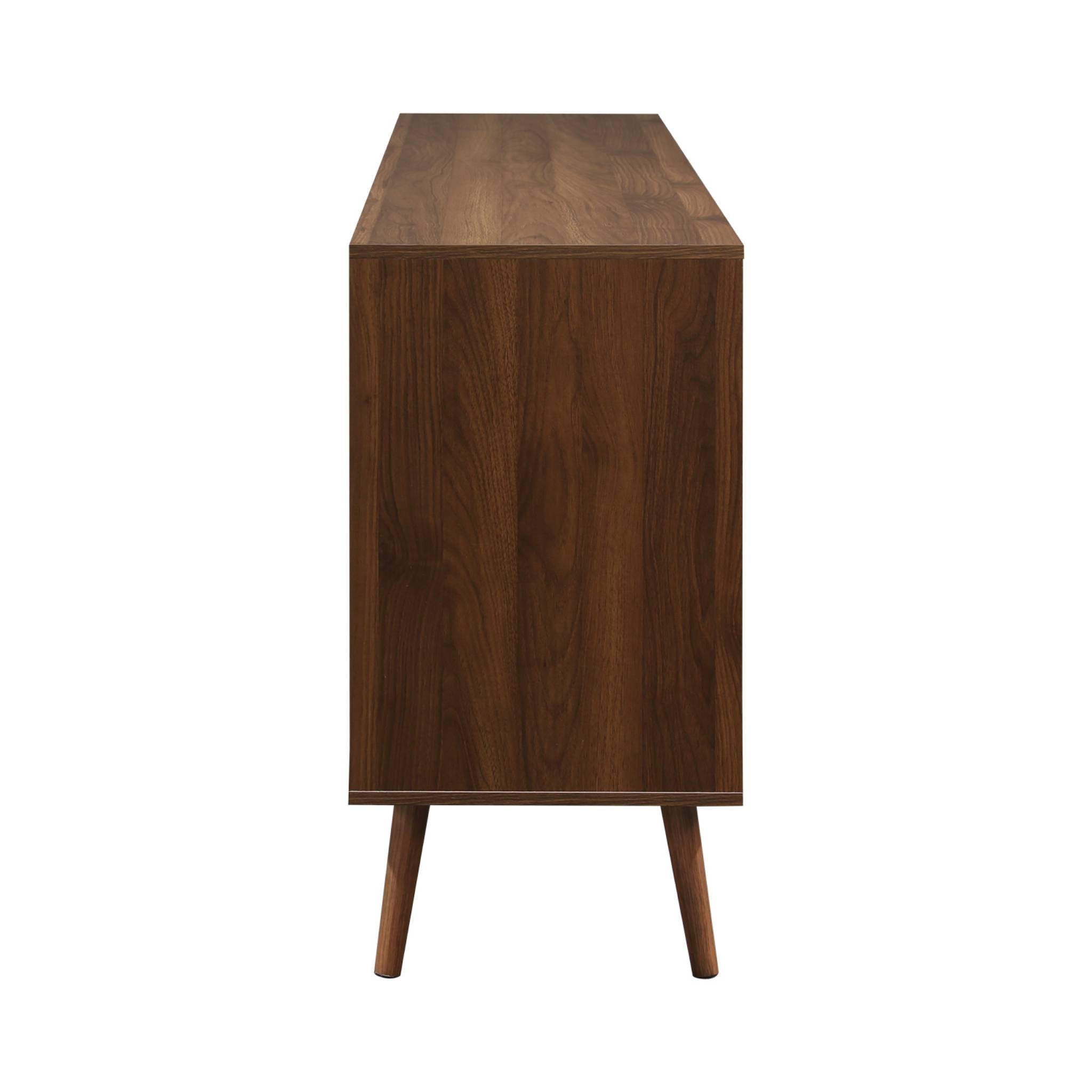 Credenza scandinava a 2 ante effetto legno di noce, 160cm, marrone