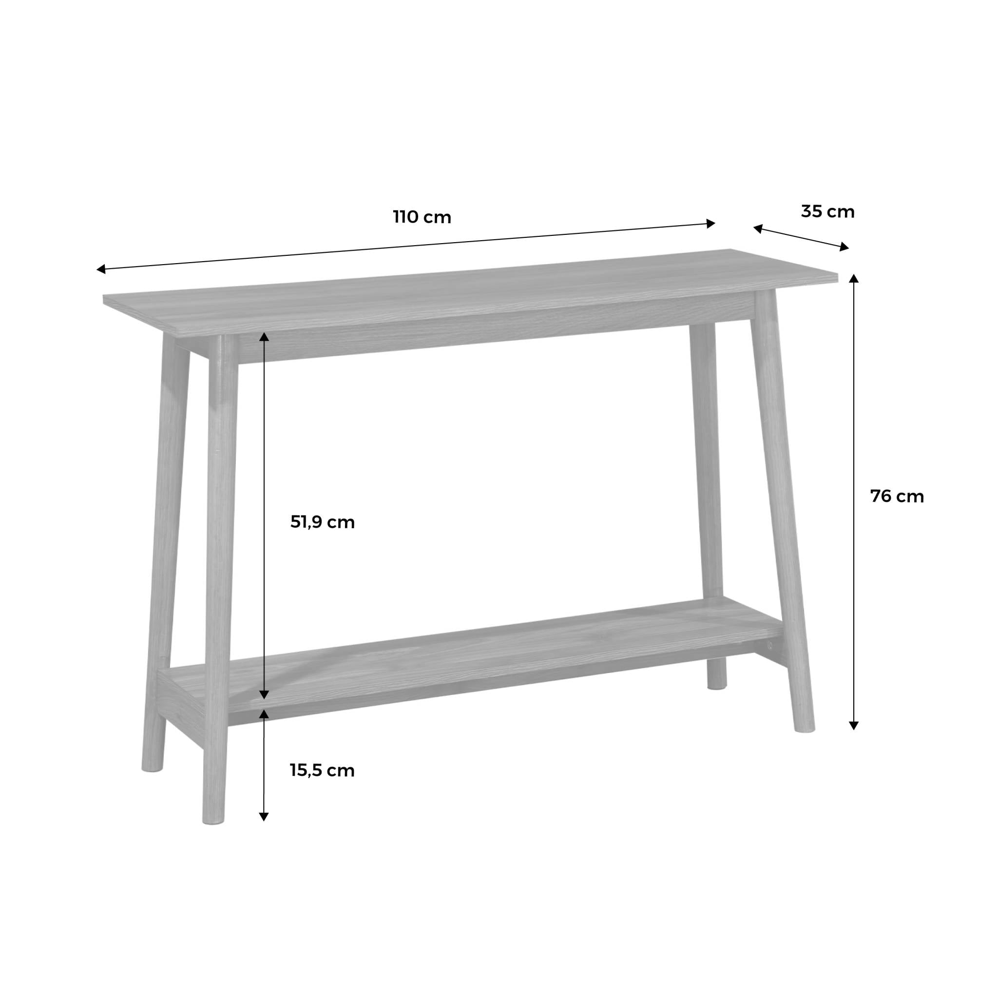 Consolle scandinava effetto legno di noce, 110cm, marrone