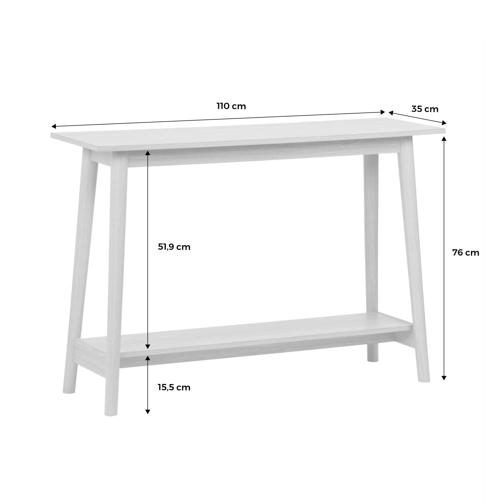Consolle scandinava effetto legno di noce, 110cm, effetto frassino