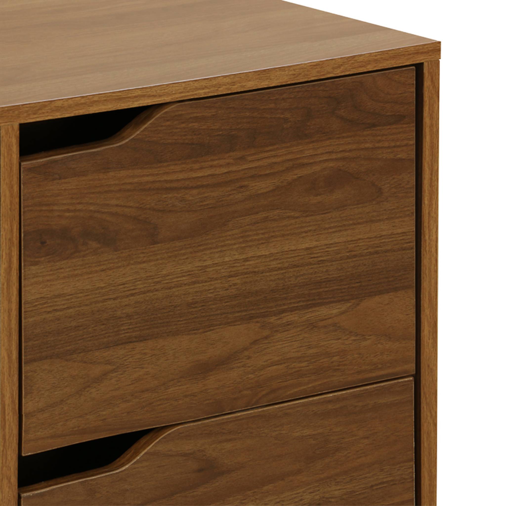 Scrivania effetto noce a 2 cassetti , marrone