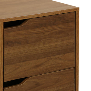 Scrivania effetto noce a 2 cassetti , marrone
