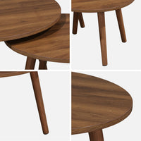 Set di 2 tavolini rotondi, marrone