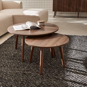 Set di 2 tavolini rotondi, marrone