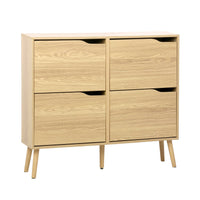 Scarpiera effetto legno 4 cassetti, marrone naturale