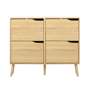 Scarpiera effetto legno 4 cassetti, marrone naturale