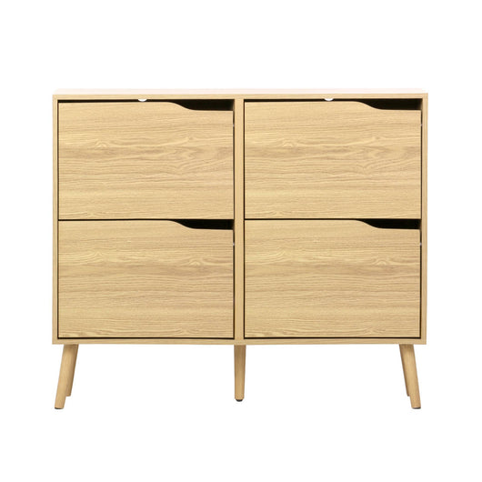 Scarpiera effetto legno 4 cassetti, marrone naturale