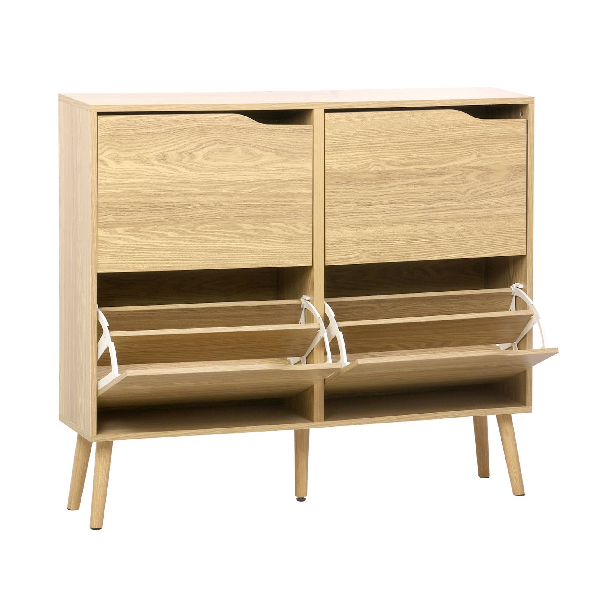 Scarpiera effetto legno 4 cassetti, marrone naturale