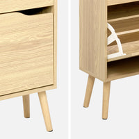 Scarpiera effetto legno 4 cassetti, marrone naturale