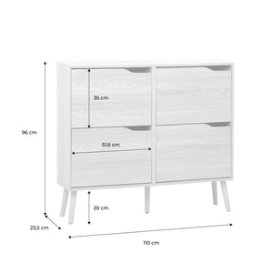 Scarpiera effetto legno 4 cassetti, marrone naturale
