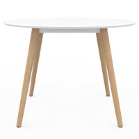 IDMarket - INGA Mesa de comedor redonda para 6 personas blanca 110 cm