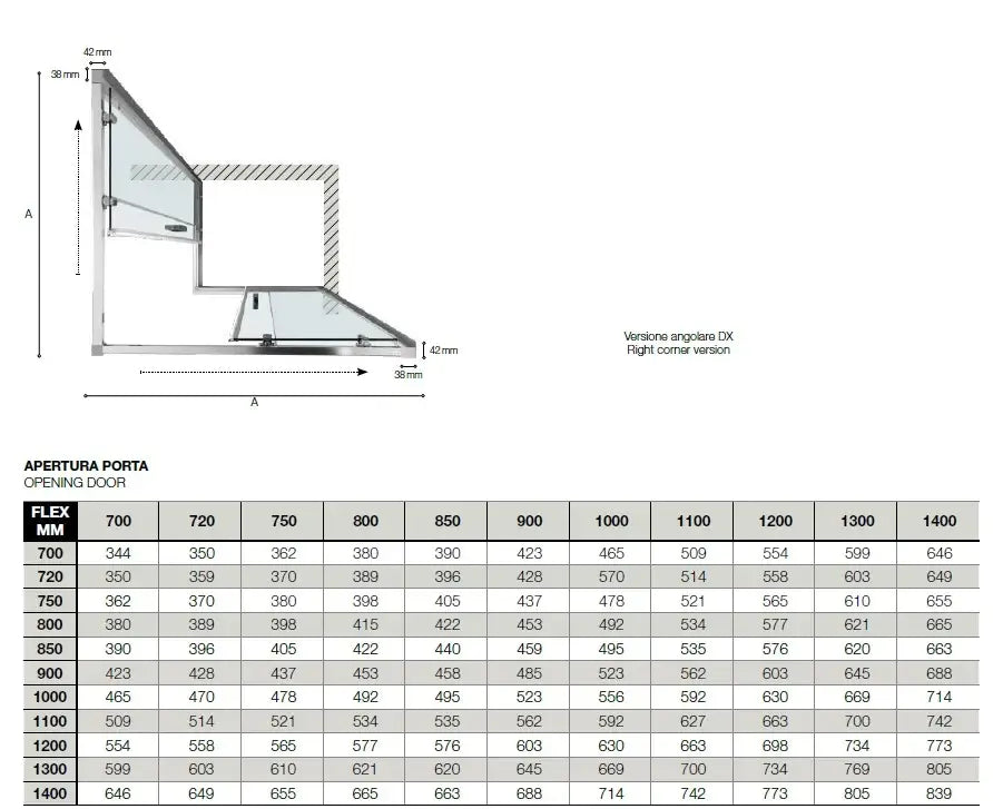 Box Doccia EASYFLEX 6mm Porte Scorrevoli Anticalcare H200 - 79x79