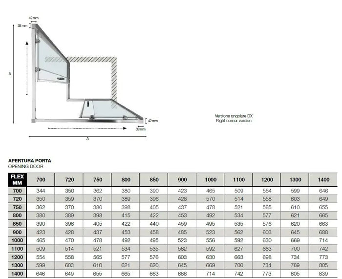 Box Doccia EASYFLEX 6mm Porte Scorrevoli Anticalcare H200 - 74x119