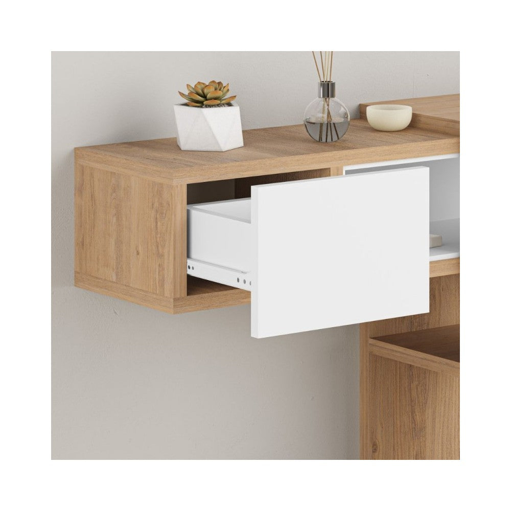 Ingresso con specchio Efes colore rovere bianco