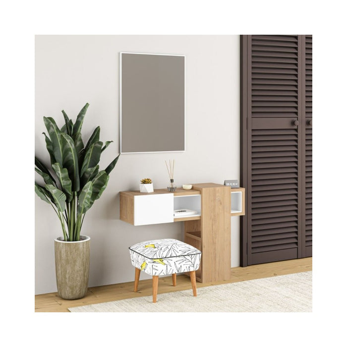 Ingresso con specchio Efes colore rovere bianco