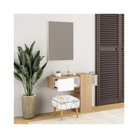 Ingresso con specchio Efes colore rovere bianco