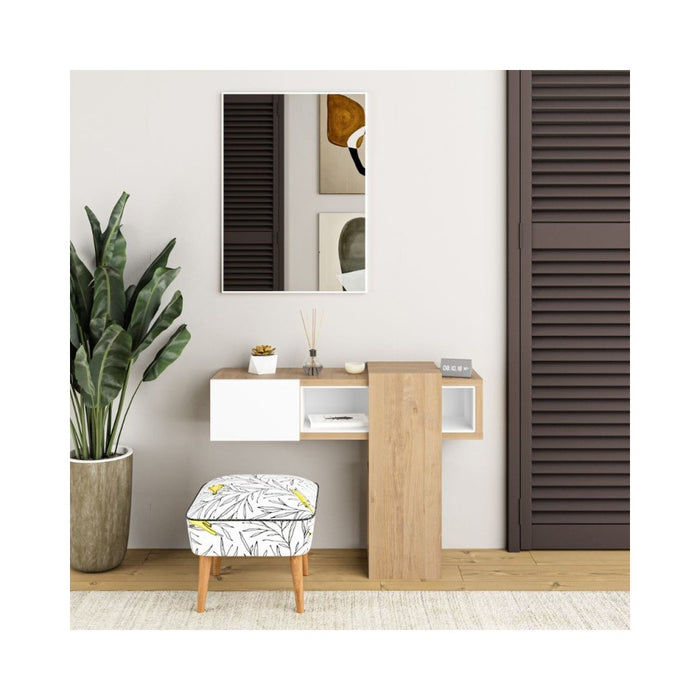 Ingresso con specchio Efes colore rovere bianco