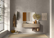 Parete Attrezzata da ingresso Argilla e Mercure, Made in Italy ZLCINFNCOMPN55