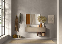 Parete Attrezzata da ingresso Argilla e Mercure, Made in Italy ZLCINFNCOMPN55