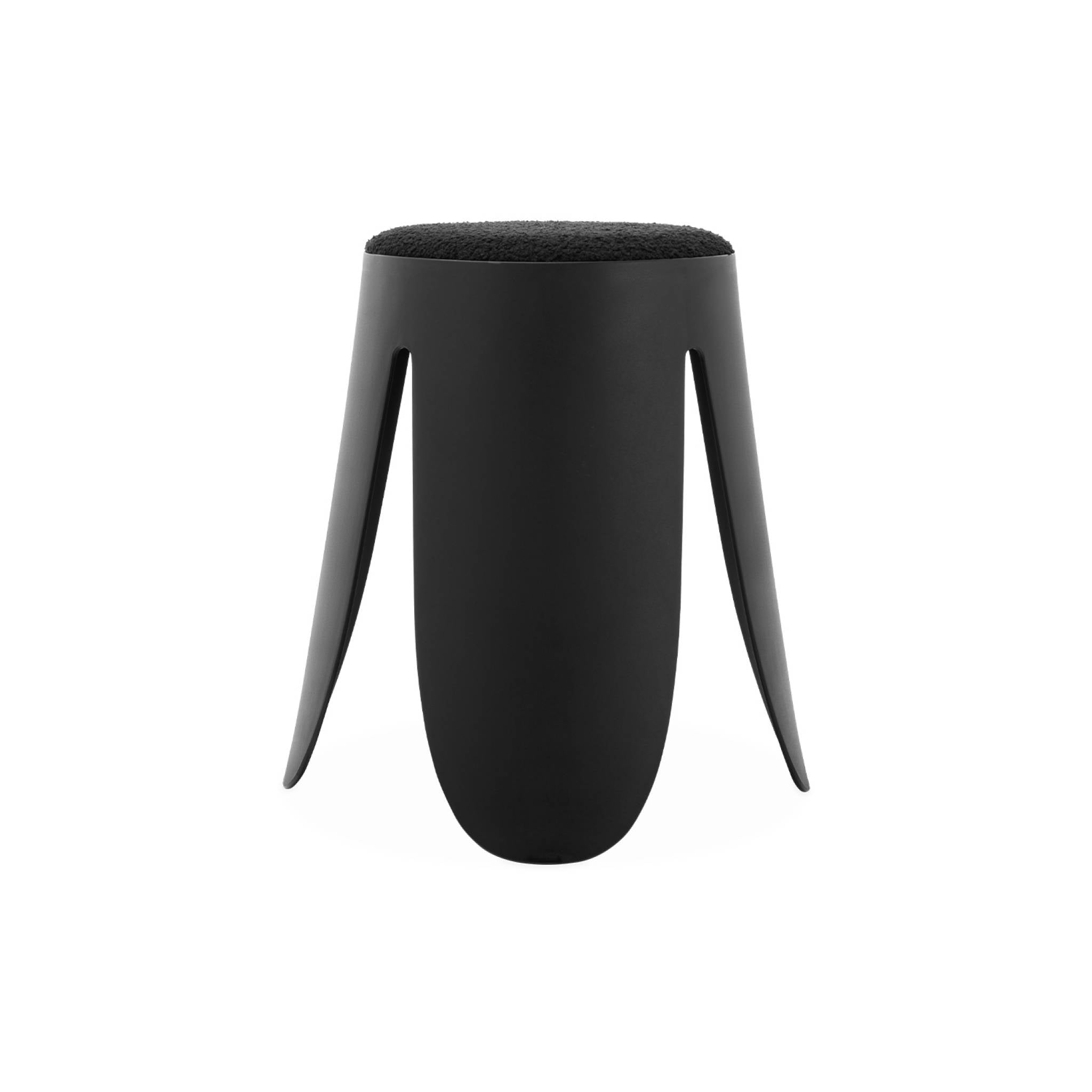 Set di 2 sgabelli impilabili in materiale bouclé, nero