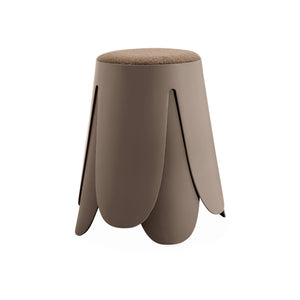 Set di 2 sgabelli impilabili in materiale bouclé, marrone