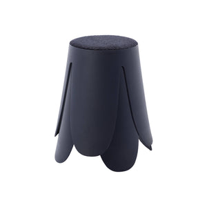 Set di 2 sgabelli impilabili in materiale bouclé, blu navy