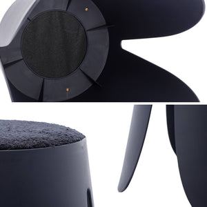 Set di 2 sgabelli impilabili in materiale bouclé, blu navy