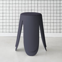 Set di 2 sgabelli impilabili in materiale bouclé, blu navy