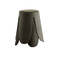 Set di 2 sgabelli impilabili in materiale bouclé, kaki