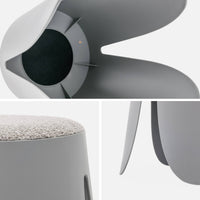 Set di 2 sgabelli impilabili in materiale bouclé, grigio chiaro