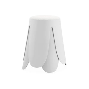 Set di 2 sgabelli impilabili in materiale bouclé, bianco