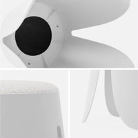 Set di 2 sgabelli impilabili in materiale bouclé, bianco