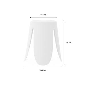 Set di 2 sgabelli impilabili in materiale bouclé, bianco