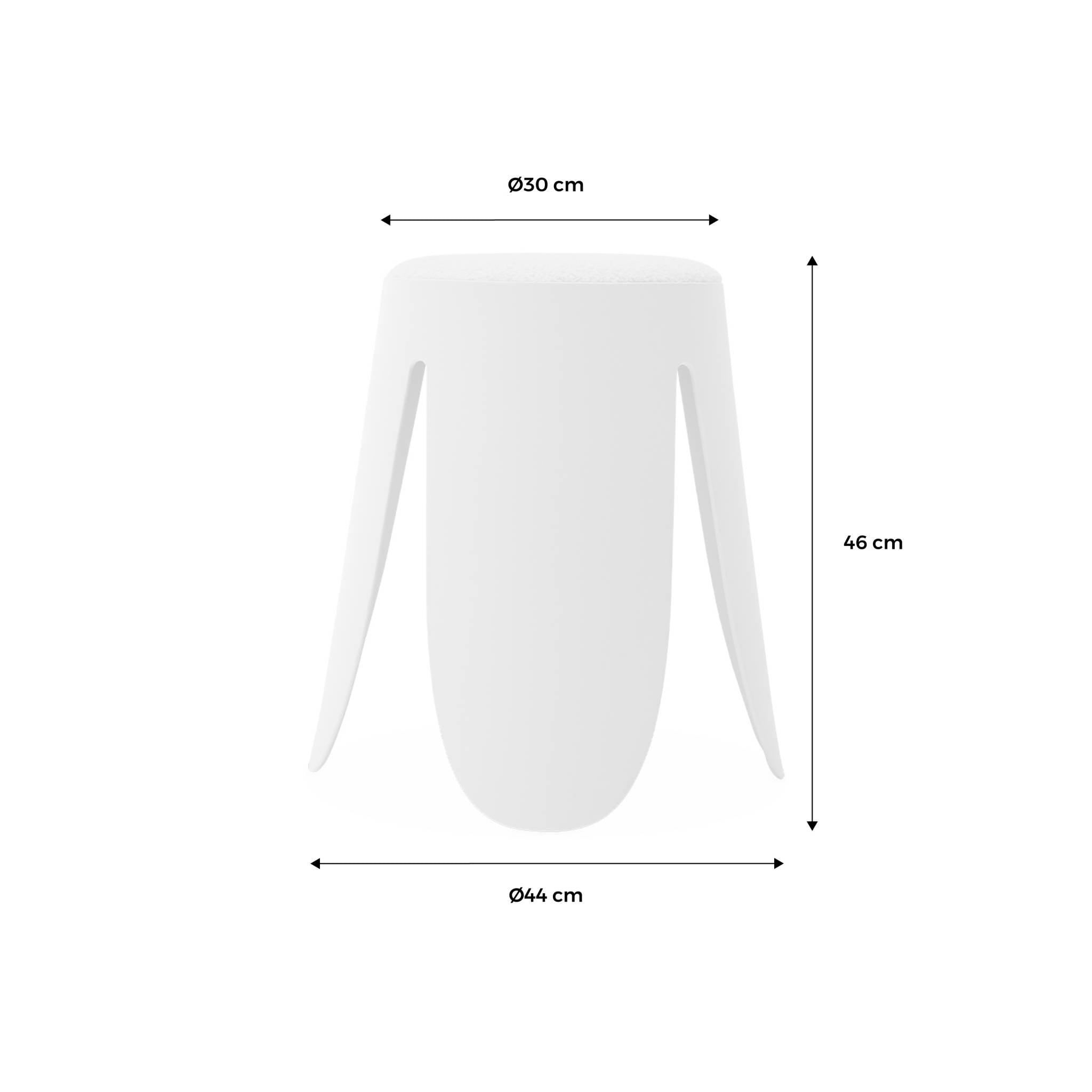 Set di 2 sgabelli impilabili in materiale bouclé, bianco