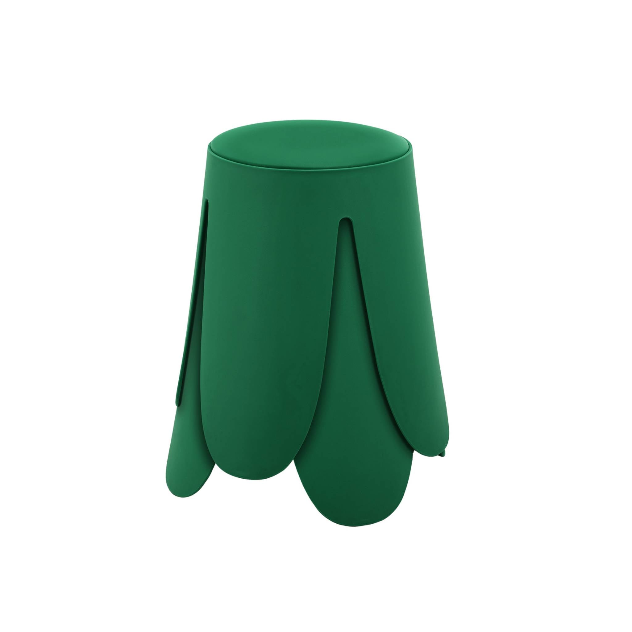 Set di 2 sgabelli impilabili in similpelle, verde