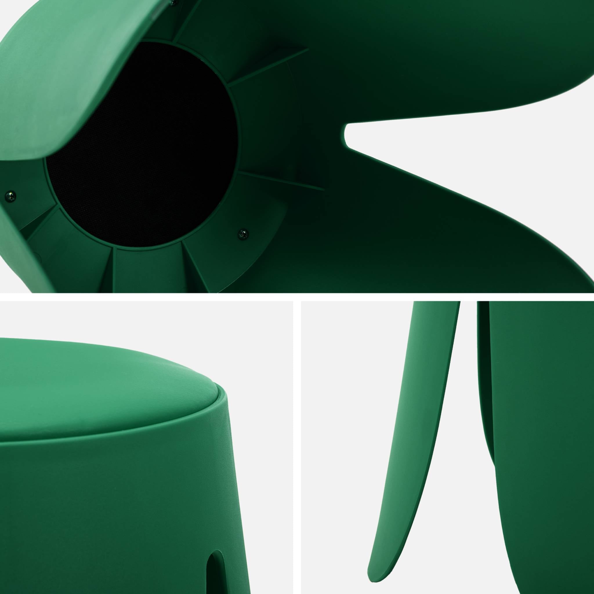 Set di 2 sgabelli impilabili in similpelle, verde