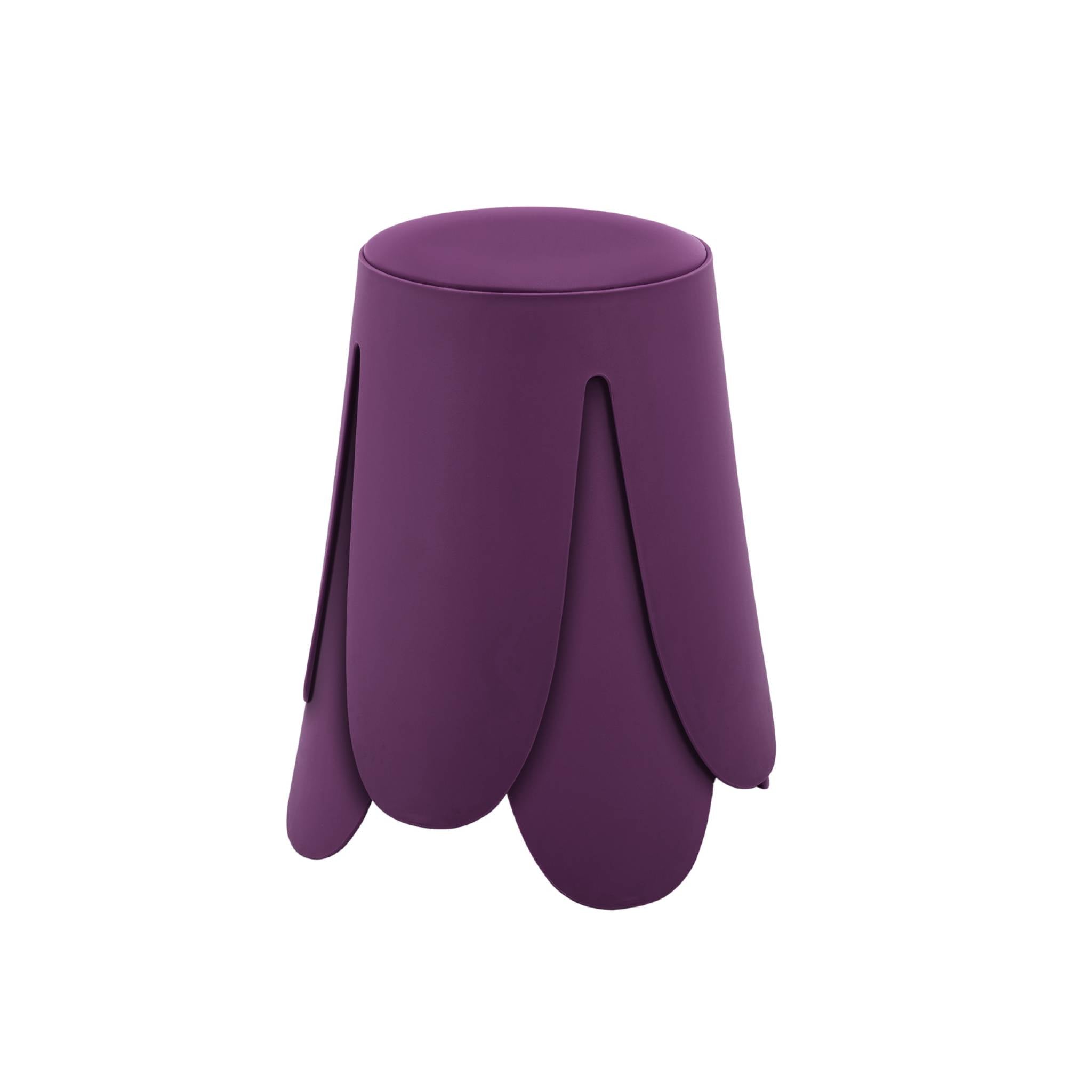 Set di 2 sgabelli impilabili in similpelle, viola