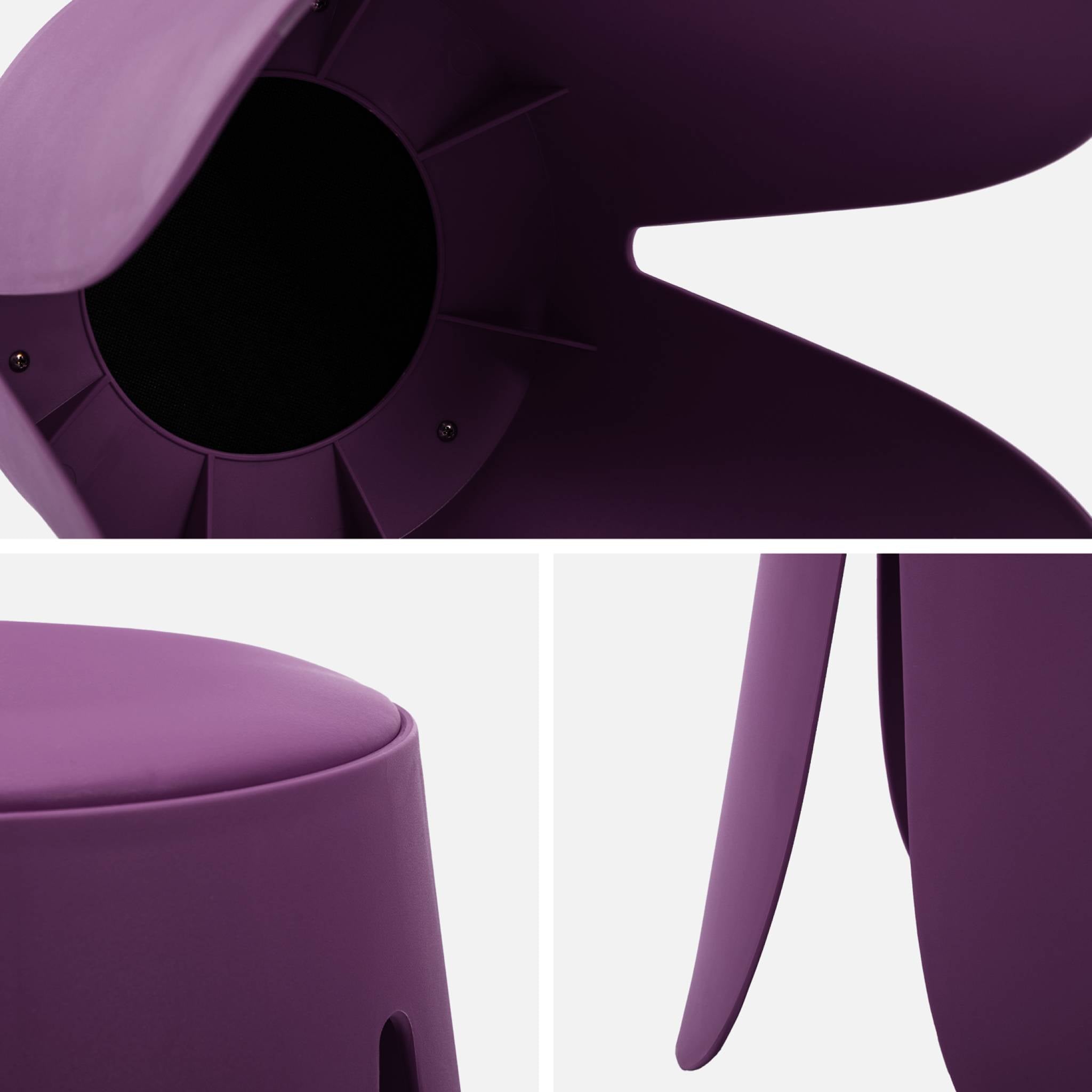 Set di 2 sgabelli impilabili in similpelle, viola