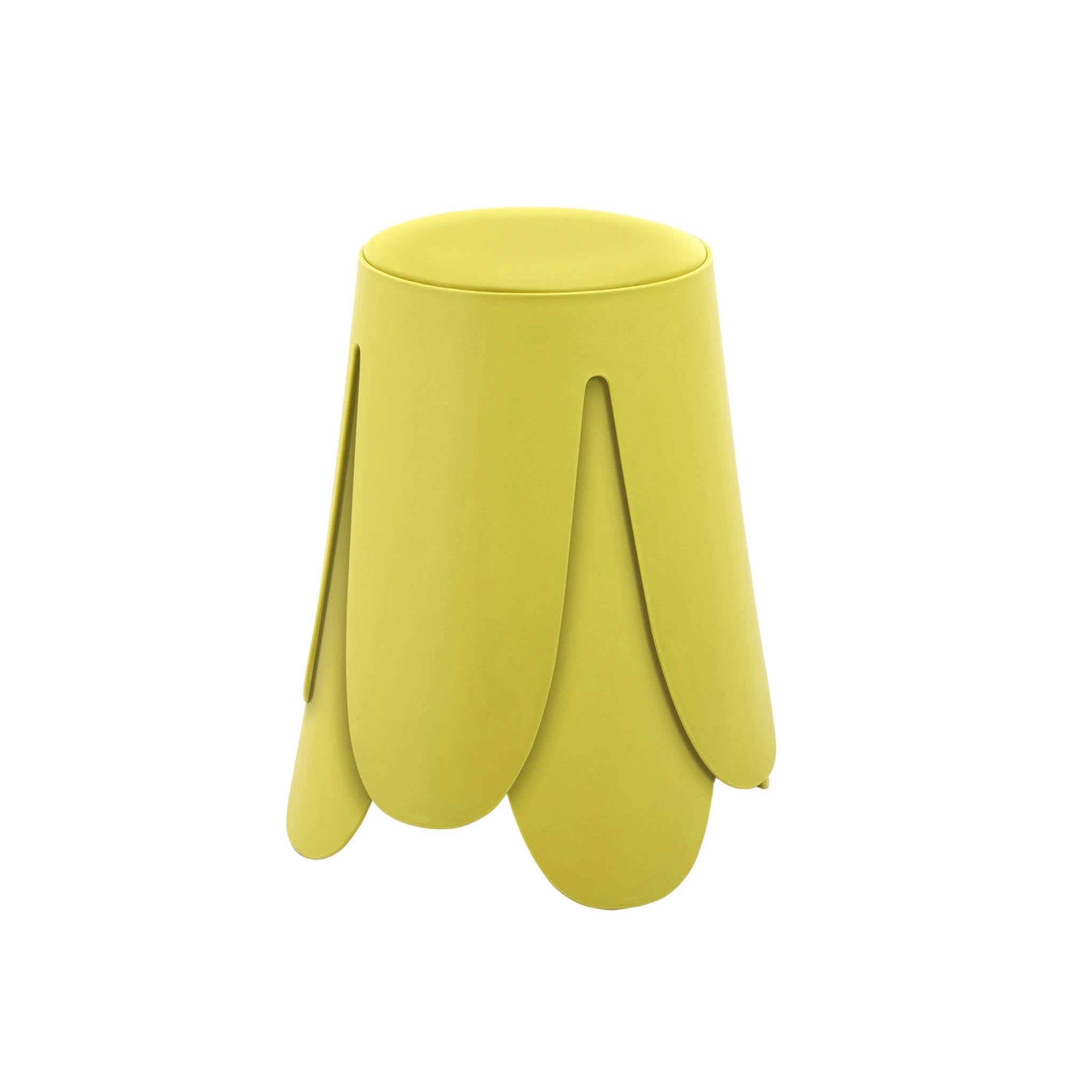 Set di 2 sgabelli impilabili in similpelle, giallo