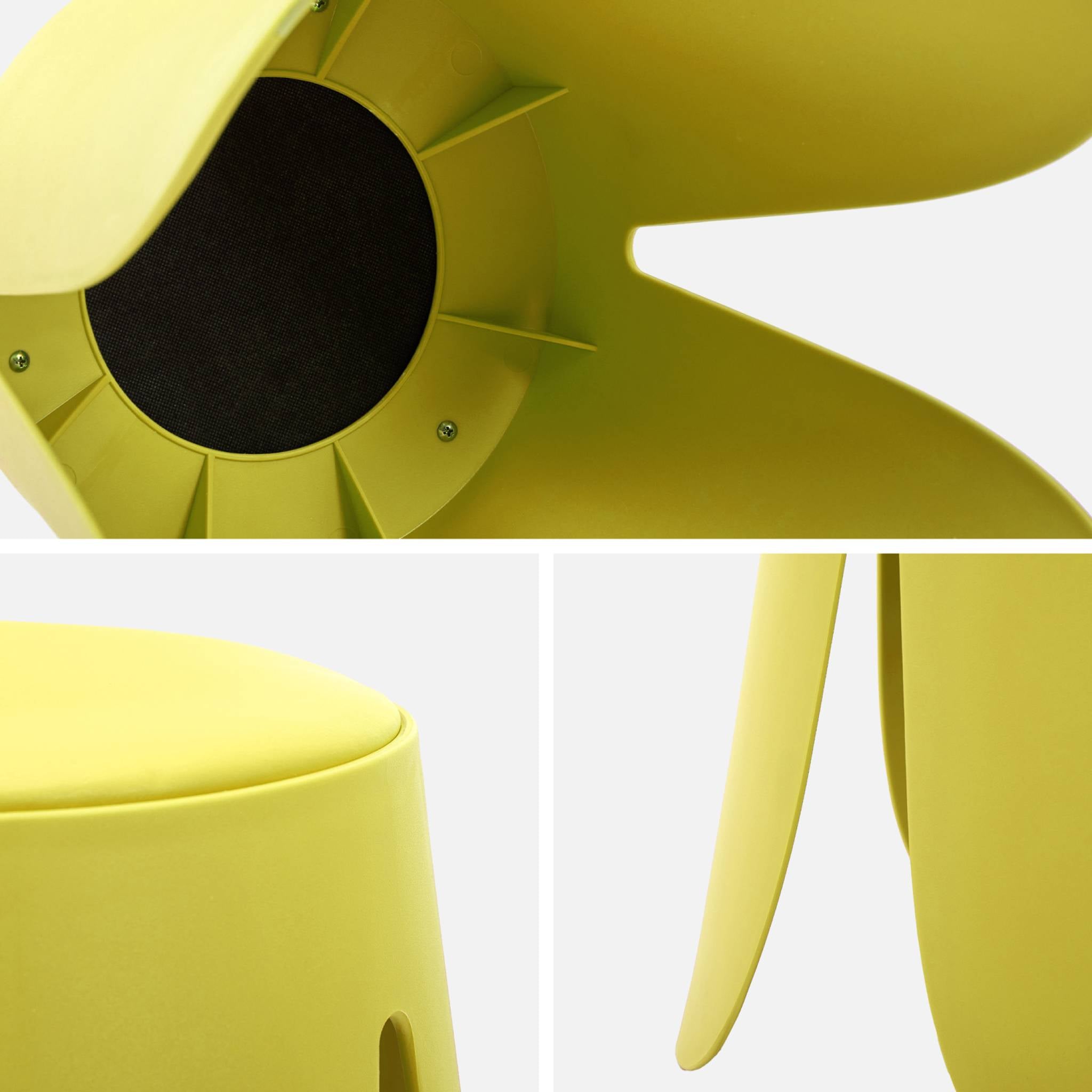 Set di 2 sgabelli impilabili in similpelle, giallo