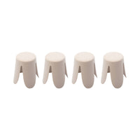 Set di 4 sgabelli impilabili in materiale bouclé, beige