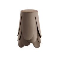 Set di 4 sgabelli impilabili in materiale bouclé, marrone