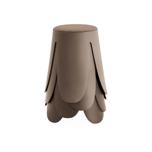 Set di 4 sgabelli impilabili in materiale bouclé, marrone